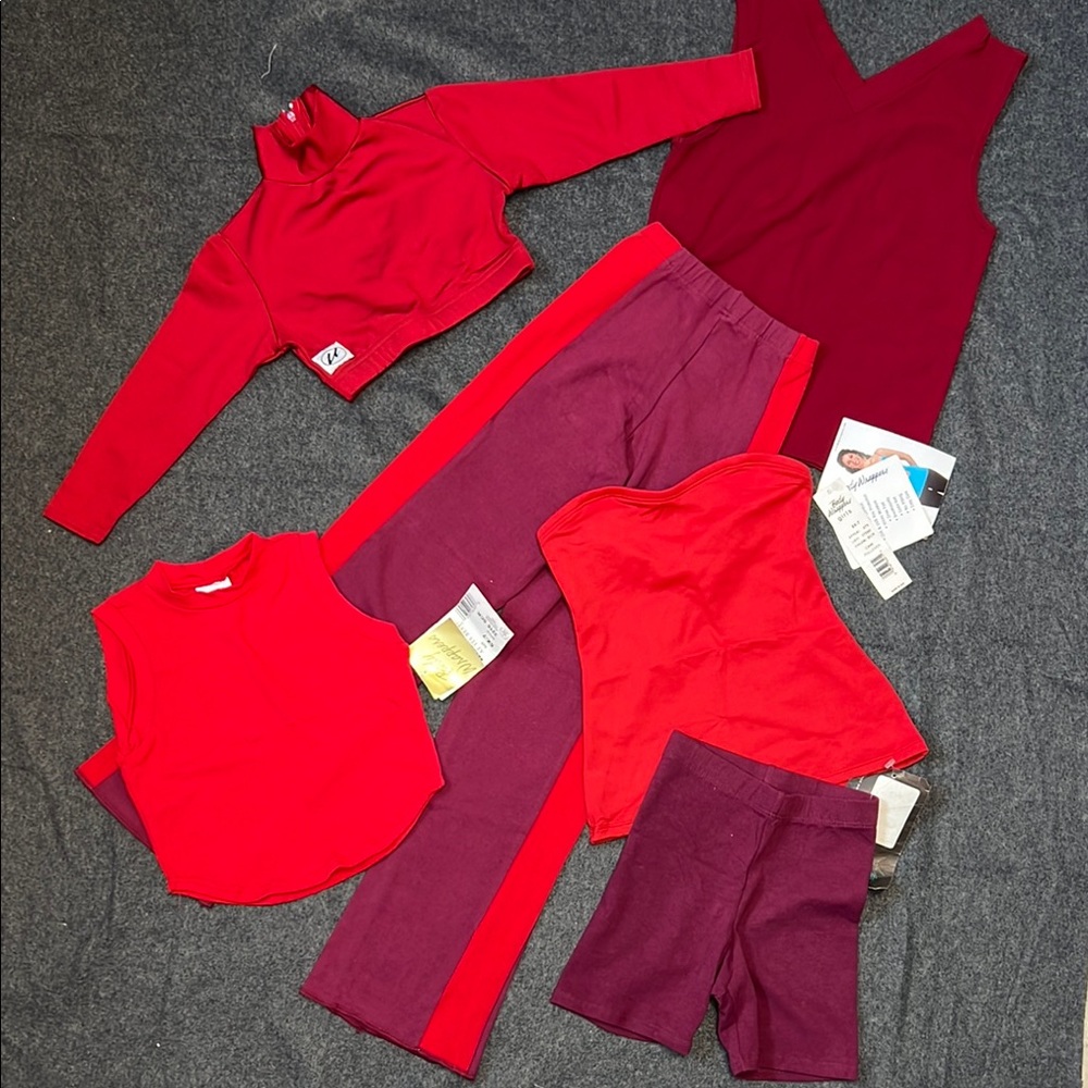 Red/Purple Dance Team 6-Item Mix & Match. Girls 6X-7 New